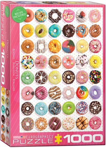 empireposter Donuts - Süße Kollektion 1000 Teile Puzzle + Deluxe 3er Set Puzzle Zubehör
