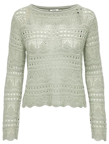 Jacqueline De Yong Damen Jdysun Lay L/S Boatneck Pullov. KNT Noos Strickpullover, Desert Sage, M EU