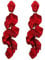 EVER FAITH Long Petal Earrings for Women Girls, Acrylic Red Rose Floral Flower Statement Dangle Earring Summer Holiday Jewellery