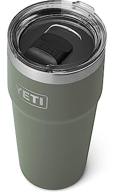 Yeti Rambler 16 oz Stackable Pint, Vacuum Insulated, Stainless Steel with MagSlider Lid, Camp Green