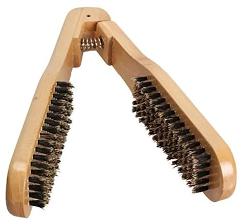 Brosse à Lisser les Cheveux, Pince Brosse à Cheveux Lisseur Double Face Brosse à Cheveux En Bois Lisseur Cheveux Fournitures De Salon De Coiffure Pour le Lissage des Cheveux