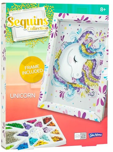 John Adams | Sequins Collection Unicorn: Make Sparkling Creations to Display! | Arts & Crafts | Ages 8+