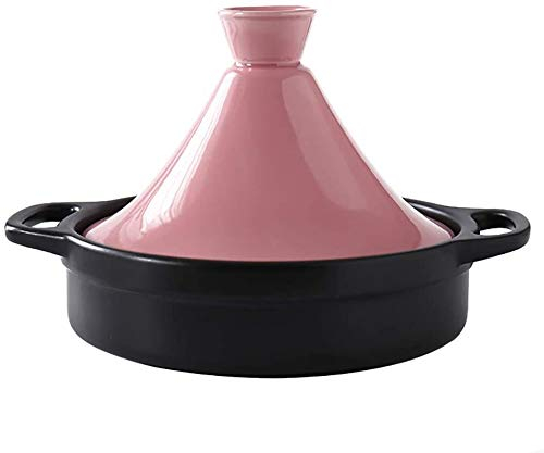 Casseruola Pentola con Coperchio, Casseruola a Vapore in Ceramica Pentola per brasare Pentola Sana Pentola in Argilla per brasare Cottura Lenta Giallo 1.3Quart