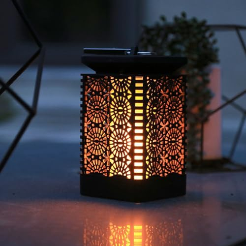 Solarlampen für Außen Garten Solar Laternen für Außen Gartendeko Solarleuchten für Außen Hänging Balkon Deko, Wasserdicht IP65 Solarlaterne Für Außen mit Clips für Hof Balkon Deko (Schwarz)