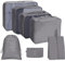 FAVORTALK Packwürfel für Koffer, 7er-Set, Gepäck-Organizer, mit Schuhbeutel und Kulturbeutel, Grau B41309