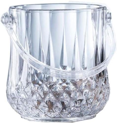 Easily moved Crystal Glass Ice Bucket With Clip Portable Champagne Bucket Beverage Bucket Party