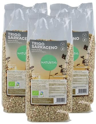 Pack Trigo sarraceno sin gluten Bio | 3x500g | Naturitas Essentials | 100% Agricultura Ecológica | Rico en fibra | Trigo
