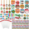 KAHEIGN 192Pcs Weihnachten Schreibwaren Set, 24 Weihnachts-Schreibwaren Geschenkset inkl. Notizbuch Bleistifte Radiergummis Anspitzer Stempel Aufkleber Geschenktüten Belohnungen für Mitgebsel