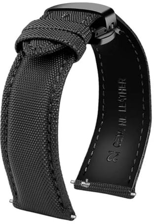 DKWOIS 20 mm 21 mm 22 mm 23 mm 24 mm Nylon-Lederarmband kompatibel mit Tag Heuer Citizen Nr. 5 UHR Herren Damen Canvas Stoff Uhrenarmband