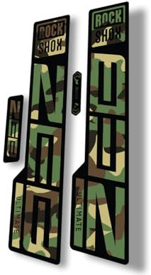 Gabel Ersatz Aufkleber kompatibel für Rock Shox Zeb Ultimate 2021 Serie Camo (matt)
