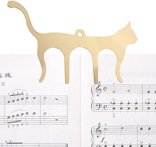 Clip de musique en forme de chat - Support de page en métal - Clip de musique en métal - Support de musique pour partition de musique - Clip de musique pour piano - Clip de musique pour violon - Clip