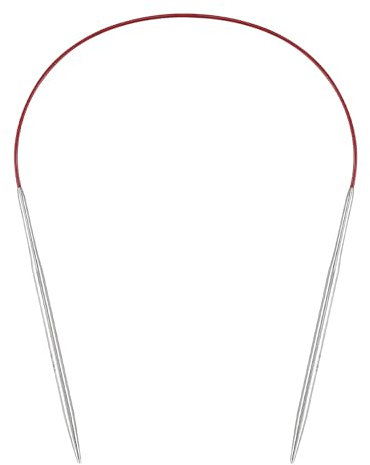 RESTALLADNWEST Rundstricknadeln, 4 mm, 40 cm, Silber, Metall, Flexibles Kabel, Für Hüte, Socken, Kleine Projekte, Knittingnadel