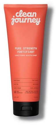 cleanjourney Pure Strength Hair Conditioner, EWG Verified, Infused with Peptides and Biotin, For Fragile and Damaged Hair, Clean Ingredients, Vegan, Vanilla Scent, 236ml