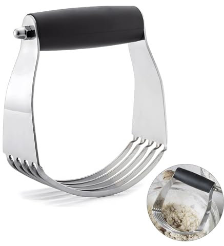 Stainless Steel Pastry Cutter and Dough Blender Set - Professional Kitchen Flour Mixer Tool for Baking, Pie Crust, Bread, with Comfort Grip Handle