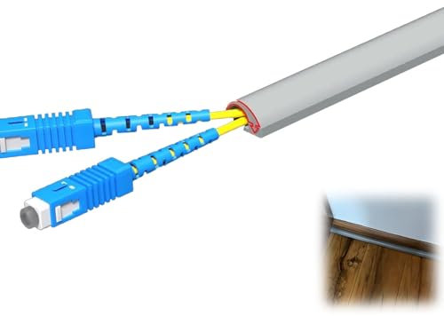 1 2 3 4 5 6 7 8 9 10 M PVC Cable Channels, Customizable & Cuttable Wire Trunking, Self Adhesive Cable Tidy Cables Tidy for Floor Tableside Kitchen Office(Dark grey,8m)