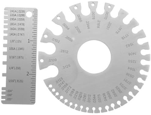 OUNONA Double-sided Wire Gauge Stainless Steel Thickness Gauge for Metal Welding Cable Measurement Tool