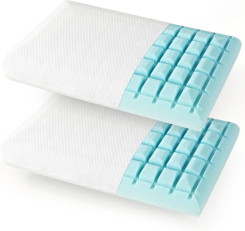 FANTASK Kühlendes Kopfkissen 2er Set, 40x60cm, Kühlkissen zum Schlafen, Gelkissen mit maschinenwaschbarem Bezug