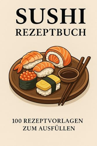 Sushi-Rezeptbuch zum Ausfüllen: Bis zu 100 Rezepte zum Eintragen und Personalisieren