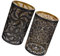 SHINEOFI 2 Piezas Pantalla De Hierro Forjado Pantallas Contemporáneo Escritorio Mesita De Noche Lámpara Moderno Redondo Pantalla De Metal Hueco Negro Planchar