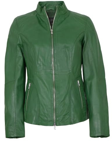 Jilani - Damen Echtleder Lederjacke Lammnappa grün