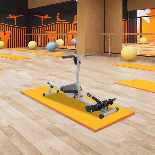 Rudergerät Heim Rudergerät Klappbares Ruder Trainingsgerät für Ganzkörpertraining zu Hause mit Magnetwiderstand und LCD Display 201x57x83 cm 120 kg Belastbarkeit Schwarz