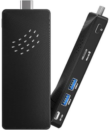 Mini PC Stick Fanless, Micro Computer Intel Pentium N4200, 4GB RAM 64GB eMMC, Dual Gigabit Ethernet, uscita 4K a 60Hz, WiFi 6 e BT 5.0, per IOT, Business, Ufficio e Digital Signage