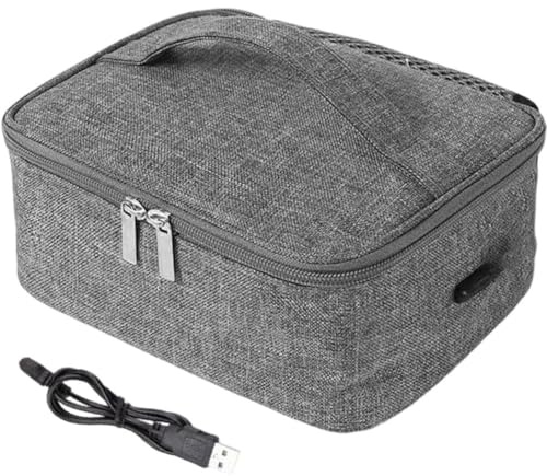 Casiler Boîte À Lunch Chauffe-Plats, Mini Four Électrique Portable pour Réchauffer Les Repas, Micro-Ondes Alimenté par USB, Intérieur en Aluminium