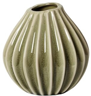 Broste Copenhagen Wide Vase S Dry sage 15cm