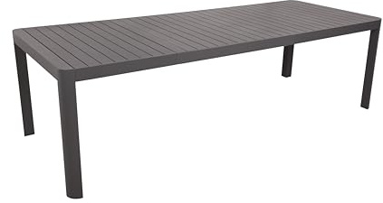 DELUKE Gartentisch Ellen - Aluminium, Anthrazit, 255x100x75cm | Ausziehtisch Esstisch Wetterfest Outdoor Tisch