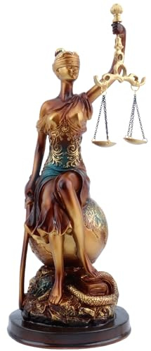 Lovin Product 33cm Sitzende Lady Justice Statue, Griechische Göttin | Schreibtischgeschenk für Anwälte & Richter, Justitia-Figur aus Harz mit Waage & Schwert, Regal-Deko für Zuhause