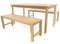 Divero 3 teilige Sitzgruppe AMRUM - 1 Tisch + 2 Bänke aus Teak-Holz, unbehandelt – Farbe: Braun