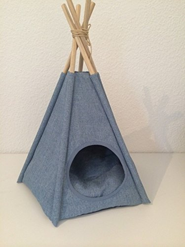 Lycce Tipi Zelt mit rundem Eingang Jeans für kleine Hunde und Katzen