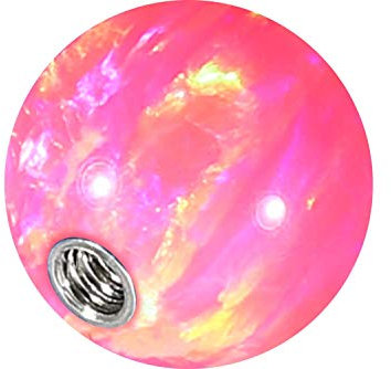 PIERCINGLINE Universelle Schraubkugel mit Gewinde SYNTH. OPAL Piercing Aufsätze Kugel Ersatz Hot Pink 4 x 1,2 mm