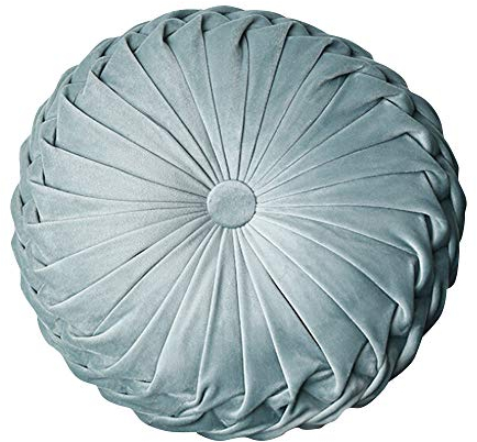 Jycra Plissiertes rundes gefülltes Kissen, Samtkissen, handgefertigt, Dekokissen für Zuhause, Sofa, Stuhl, Bett, Auto, Samt, A5, 38cm x 38cm