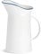 Nicola Spring Farmhouse Water Jug - 1L White Porcelain Rustic Pitcher with Blue Rim - Country Cottage Style Milk Jug, Juice Pitcher, Flower Vase - Vintage Decorative Tableware - Dishwasher Safe