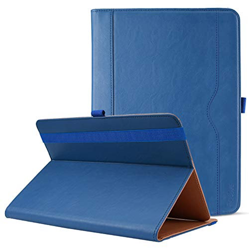 ProCase Funda PU Universal para Tableta 9-10 Pulgadas, Carcasa Folio Protector para Tableta 9 9,7 10 10.1, Soporte de Múltiples Ángulos, Bolsillo de Documento y Lápiz Óptico Adicional –Azul Marino