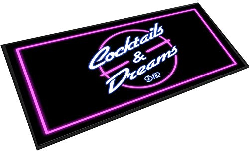 Cocktails and Dreams Tapis de bar Rose fluo