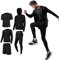 Superora Fitness Kleidung Set 5 stück männer Athletic Fitness Sport Anzug, Label XXXL/EU XL, Schwarz