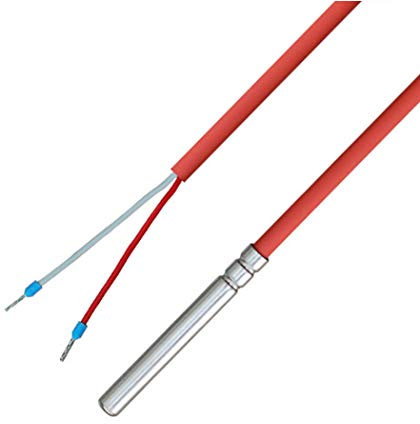 iOVEO 036HS02204 - PT1000 - Kabelfühler/Temperaturfühler/Solarfühler/Temperatursensor mit Silikon-Leitung bis 200°C, 4 Meter Anschlussleitung