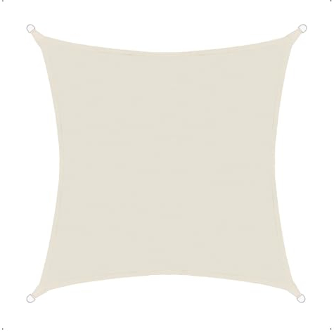 anndora Sonnensegel luftdurchlässig 3,6 x 3,6 m - Farbe Creme - quadratisch - Material HDPE