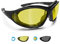 BERTONI Photochrome Polarisierte Motorradbrille Schutzbrille Selbsttönende Antibeschlag UV Schutz mit austauschbare Bügel oder Kopfband - mod. 333 (Selbsttönende Polarisierte Gelbe Linsen)