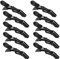 12 Stück Haarklemmen Haarclips Friseur Clips Combi-Clip Friseur Abteilklammern krokodil aus Kunststoff, Professionelle Schwarz Styling Haarklammern für Damen