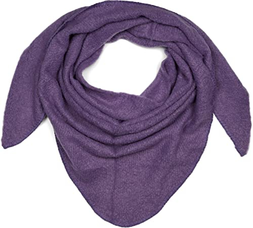 styleBREAKER Damen XXL Strick Dreieck Schal einfarbig leicht meliert, Dreiecktuch, Winter Schal warm weich, Tuch 01017128, Farbe:Lila
