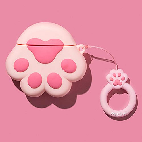 Kompatibel mit Airpods 3 Generation Hülle 2021, Niedliche 3D Cute Cartoon Silikon Cat Paw Claw Hülle Schutzhülle, Kinder Teenager Jungen Mädchen Frauen für AirPod 3rd Gen Case Cover - Rosa Katzenpfote