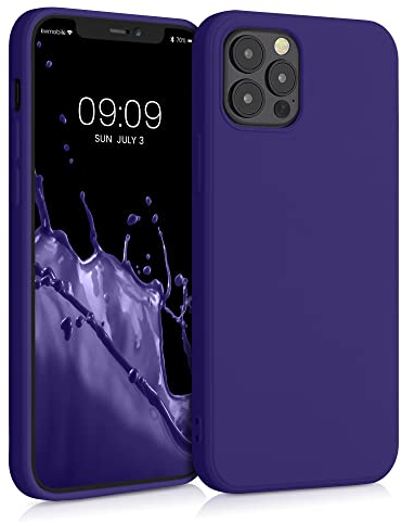 kwmobile Hülle kompatibel mit Apple iPhone 12 / iPhone 12 Pro Hülle - gummierte TPU Silikon Handyhülle - Schutzhülle für kabelloses Laden - Case in Velvet Blue