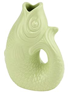Gift Company Vase Monsieur Carafon XS, Vase décoratif en Forme de Poisson, faïence, Seafoam