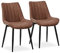 CLIPOP Esszimmerstühle 2er Set mit Metallbeinen, Küchen Stühle für Esszimmer Büro Restaurant (Kunstleder Braun, 2er Essstühle)