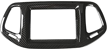 EDSARS Auto Navigation Bedienfeld Dekoration Rahmenabdeckung Trim Aufkleber Zubehör Für Jeep Compass 2017 2018 2019 2020,8.4inch Carbon Fiber
