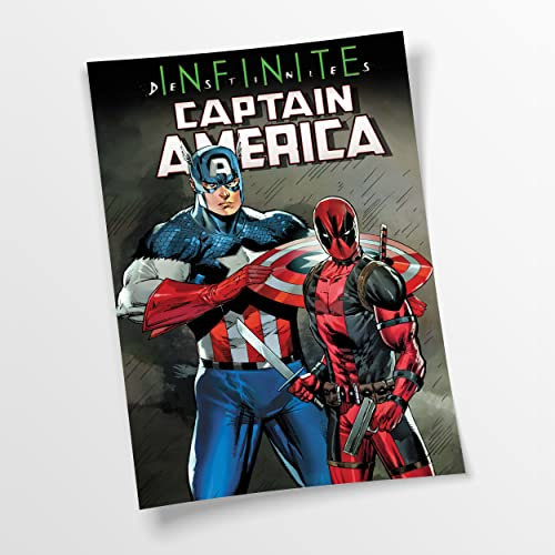 Artis Prints Poster (Baumwolle) Marvel's Captain America und Deadpool, Klein bis XXL, Inneneinrichtung - Wohnzimmer - Wohnung, Dekoration