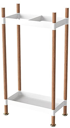 Japanese Style Umbrella/Walking Stick Holder, Wrought Iron Upright Rectangle Umbrella Stand with Adjustable Non-slip Feet Pads, Living Room Garden
